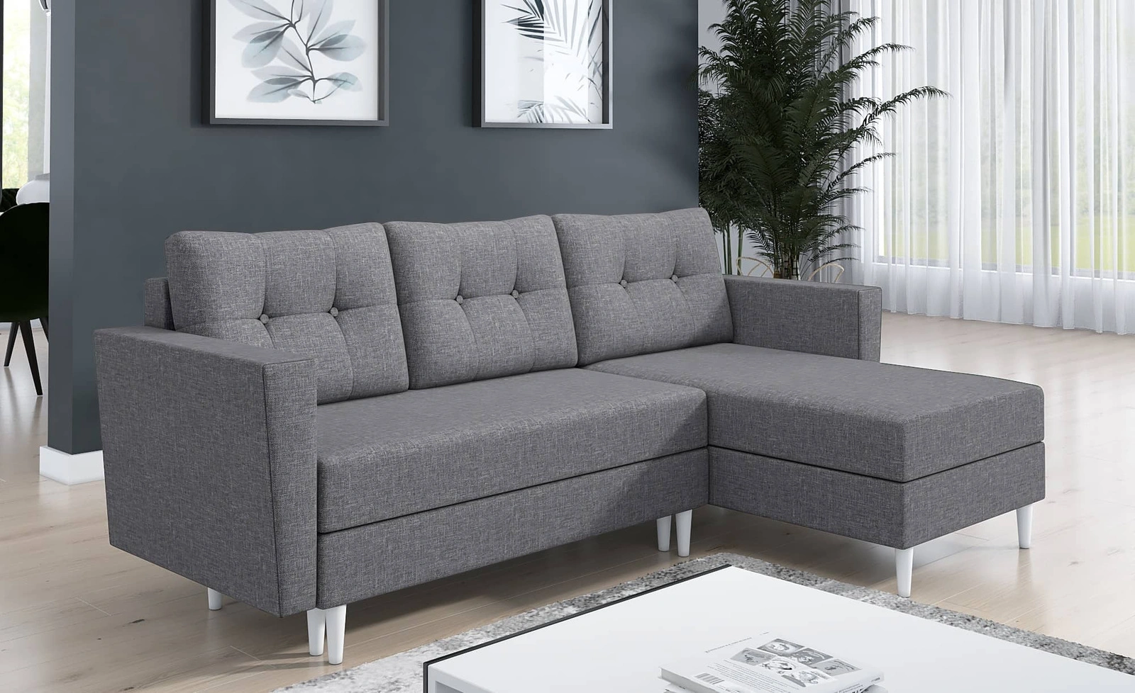 Narożnik z funkcją spania Telsze Narożnik do salonu Narożnik z funkcją spania codziennego