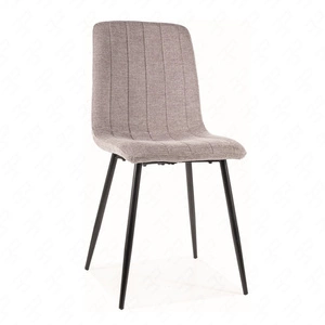 Krzesło tapicerowane Alan Brego szare nowoczesne oraz funkcjonalne krzesło do jadalni z metalowymi nogami