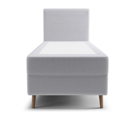 Łóżko kontynentalne Totti 90x200 szary popiel stylowe łóżko z pojemnikiem na pościel trójwymiarowa tkanina o wyrazistych prążkach