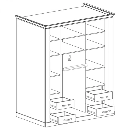 Szafa przesuwna z lustrem Antica 183 cm dąb craft złoty idealna szafa do sypialni lub garderoby zachwyci miłośników wyrazistych wnętrz