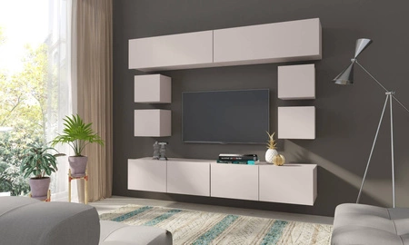 Szafka wisząca Apulia 34 cm beżowa minimalistyczny design stylowa szafka do salonu prosta bryła wpisująca się w każde wnętrze