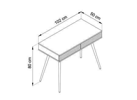 Konsola Luxury beżowa z szufladami elegancka toaletka z ryflowanymi frontami wysokie złote nogi korpus zwieńczony złotą listwą