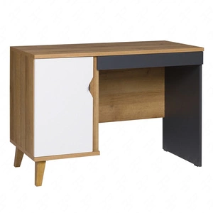 Biurko Memone 110 cm dąb złoty / biały / grafitowy idealne biurko pokoju młodzieżowego lub domowego biura w stylu skandynawskim