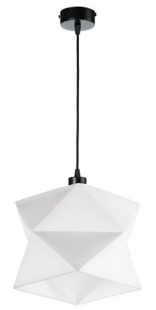 Lampa wisząca Quasar 20 cm designerska lampa sufitowa do salonu z bawełnianym abażurem i metalową podstawą