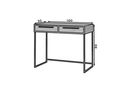 Biurko Ariana 100 cm dąb artisan nowoczesne biurko z szufladami idealne do gabinetu lub pokoju nastolatka stabilna metalowa podstawa