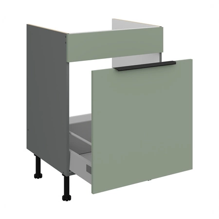 Zestaw mebli kuchennych Treviso Ant 300 cm stylowe szafki kuchenne z frontami wykonanymi w technologii anti fingerprint metalowe uchwyty