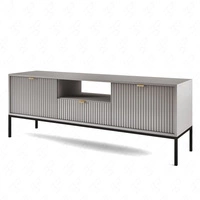 Szafka RTV Lovro 154 cm szara nowoczesny design zachwyci miłośników wyrazistych wnętrz