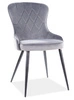 Krzesło tapicerowane Lotus 45x44 cm szare nowoczesne oraz funkcjonalne krzesło do jadalni z metalowymi nogami 