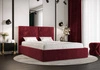 Łóżko tapicerowane Afrodyta 180x200 z pojemnikiem bordowy w nowoczesnym skandynawskim stylu z wygodnym zagłówkiem
