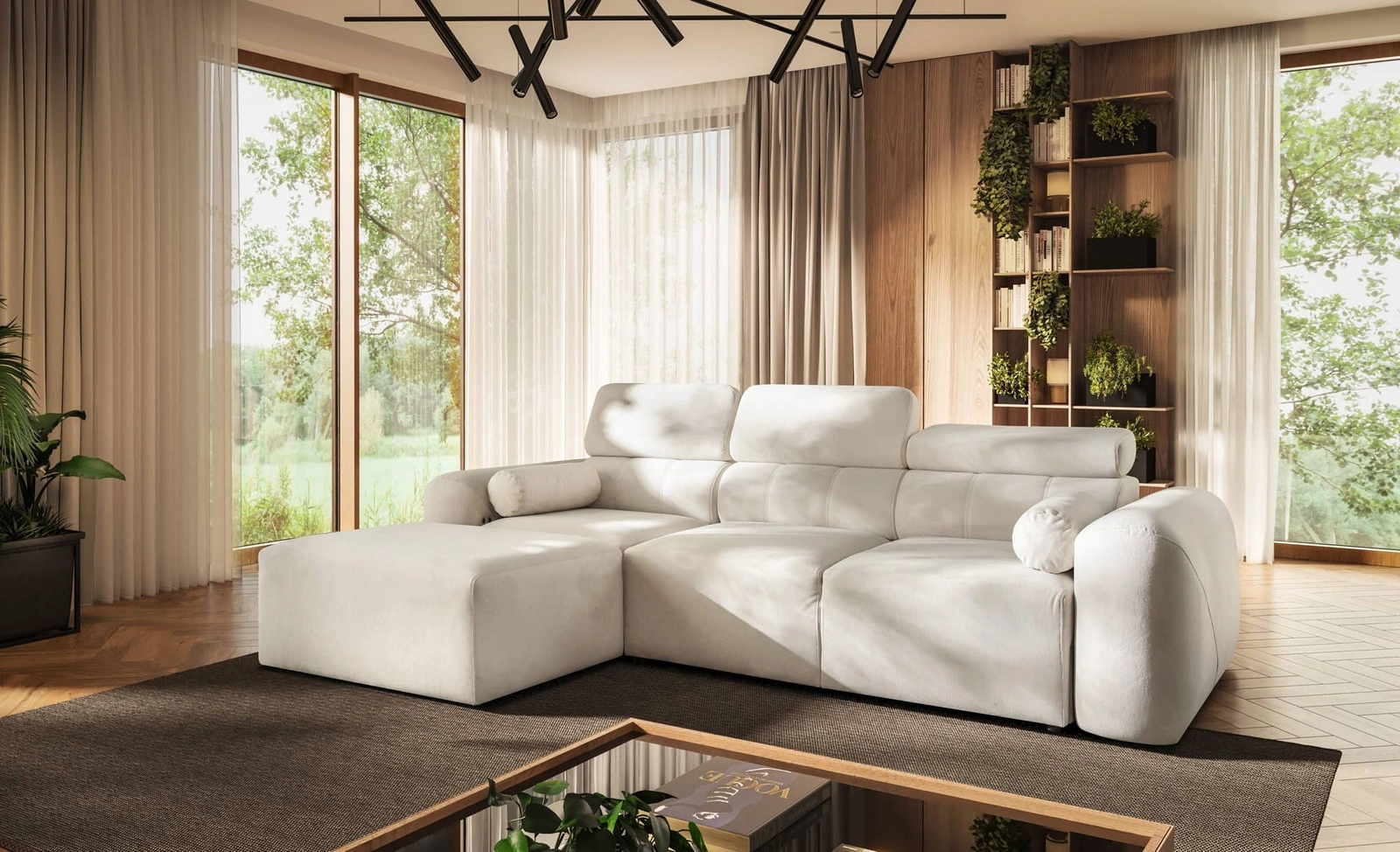 Narożnik z funkcją spania Cantare Narożniki do salonu Nowoczesne narożniki rozkładane do pokoju dziennego