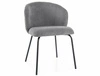 Krzesło tapicerowane Kevin Vardo szare nowoczesne krzesło z metalowymi nogami stylowe krzesło kubełkowe