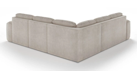 Narożnik z funkcją spania Arbon III grafitowy prawostronny wyjątkowo stylowy narożnik z pojemnikiem na pościel unikalny obły kształt