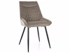 Krzesło tapicerowane Agat ciemny beż nowoczesne oraz funkcjonalne krzesło do jadalni z metalowymi nogami krzesło z uchwytem
