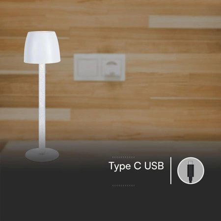 Lampka nocna Lava biała 3W 3000K stylowa lampa stołowa o wielu zastosowaniach częściowo transparentna konstrukcja