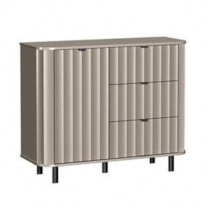 Komoda z szufladami Novado 111 cm clay grey funkcjonalna i estetyczna komoda do salonu lub sypialni stylowe pionowe frezowania