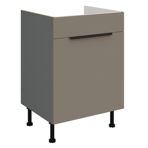 Szafka kuchenna pod zlewozmywak z szufladą Fiuggi Ant 60 ZL 1S BB fronty szafki kuchennej wykończone w technologii anti fingerprint