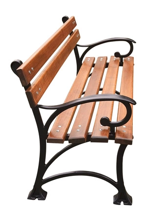 Ławka ogrodowa 180 cm FIEM-03-LP-180 parkowa żeliwna z oparciem drewno olchowe lakierowana