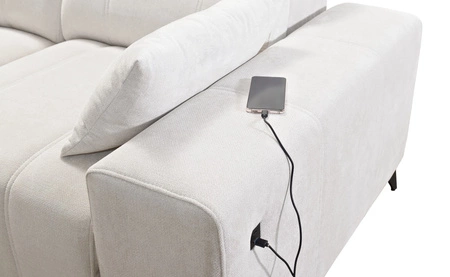 Narożnik z funkcją spania Penejos II zielony prawostronny komfort podczas codziennego wypoczynku narożnik z pojemnikiem na pościel