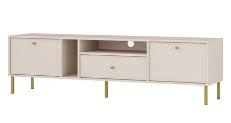 Zestaw mebli do salonu Kioto II beżowy stylowy design eleganckie meble w stonowanej kolorystyce wzbogacone złotymi wysokimi nogami