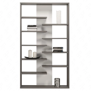 Regał Yugo 120cm w kolorze popiel / biały połysk nowoczesny oraz funkcjonalny mebel do salonu pokoju młodzieżowego lub biura