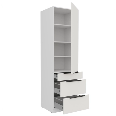 Słupek kuchenny Corato Wh 60 DKS-210 3S 1F szafka kuchenna odporna na uszkodzenia wykończenie frontów w technologii anti fingerprint