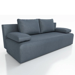 Kanapa rozkładana Zoe ciemny szary funkcjonalna sofa o prostym minimalistycznym designie pojemnik na pościel pluszowa tkanina