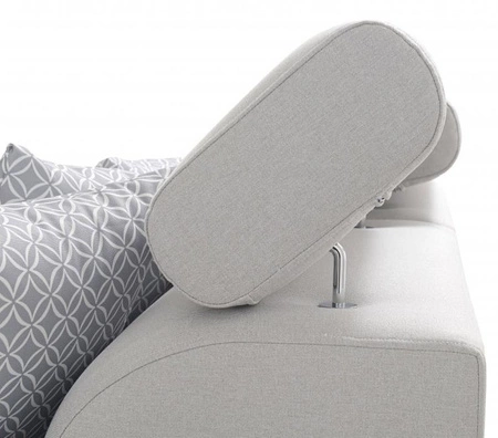 Narożnik z funkcją spania Provo arktyczny błękit / biały prawostronny narożnik z pojemnikiem na pościel i funkcjonalną dostawką