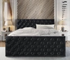Łóżko tapicerowane Viamao 180x200 grafitowe z pojemnikiem w nowoczesnym skandynawskim stylu z pikowanym wezgłowiem oraz zanóżkiem 