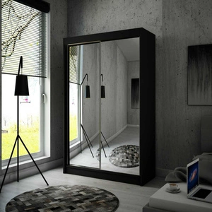 Szafa przesuwna Avila 120 cm czarna ergonomiczna oraz bardzo funkcjonalna szafa w nowoczesnej formie o geometrycznych kształtach