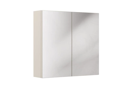 Szafka łazienkowa wisząca z lustrem Bella 80 cm beżowa elegancka i nowoczesna szafka doskonale zagospodaruje przestrzeń nad umywalką