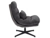 Fotel Felicia ciemny szary / czarna ekoskóra funkcjonalny oraz nowoczesny fotel obrotowy z metalowymi nogami ozdobna poduszka