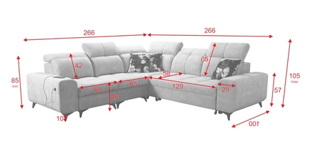 Narożnik z funkcją spania Buffalo III kremowy lewostronny komfortowy narożnik o estetycznym wykończeniu z pojemnikami na pościel