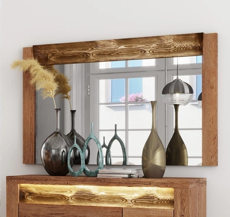 Lustro wiszące Indiana 120x80 cm jesion jasny prostokątne lustro w ramie idealny dodatek do przedpokoju sypialni lub garderoby