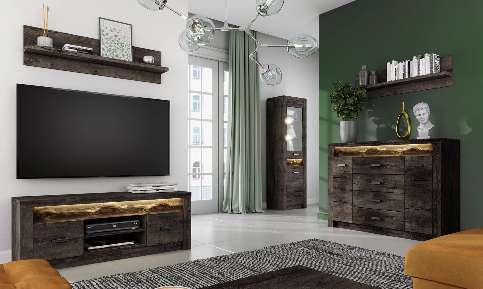 Komoda z szufladami Indiana 137 cm w kolorze jesion ciemny