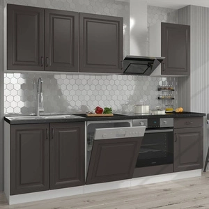 Zestaw mebli kuchennych Silver 250 cm szafki doskonale prezentują się we wnętrzach skandynawskich klasycznych oraz nowoczesnych