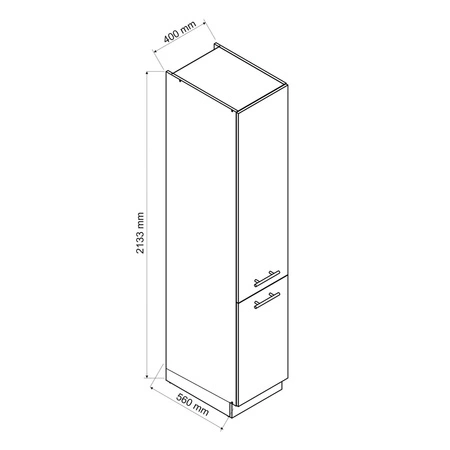 Słupek kuchenny Zova D40 SŁ/2133 biały / dąb halifax szafka odporna na działanie wilgoci i uszkodzenia stylowe frezowane uchwyty