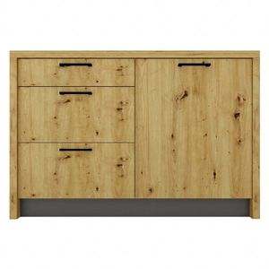 Wyspa kuchenna z szufladami Clara 127 cm dąb artisan / szary popiel funkcjonalny i stylowy mebel do kuchni odporny na działanie wilgoci