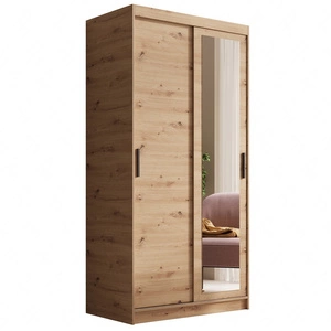 Szafa przesuwna z lustrem Hailey 100 cm dąb artisan prosta forma i minimalistyczny wygląd szafa idealnie wpasuje się do każdego wnętrza