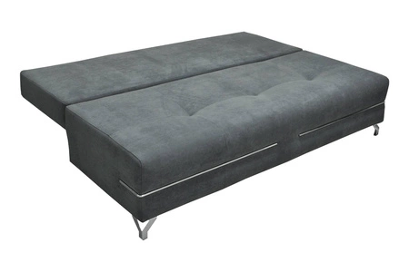 Kanapa z funkcją spania Austin granatowa nowoczesna tkanina pluszowa gwarantuje najwyższy komfort i funkcjonalność