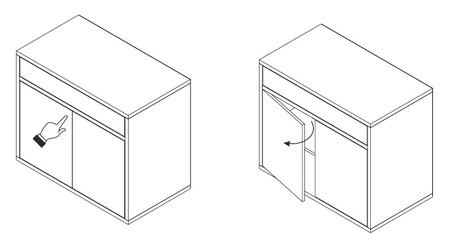Zestaw mebli do salonu Yugo w kolorze szary popiel / biały połysk asymetryczne bryły tworzące nowoczesne i funkcjonalne aranżacje