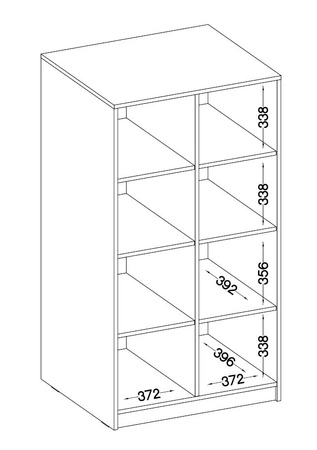 Regał z drzwiami Makana dąb artisan funkcjonalny mebel do biura gabinetu lub pokoju młodzieżowego