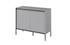 Komoda Trend 98 cm szara funkcjonalna komoda do salonu o oryginalnym designie ryflowane fronty z subtelnym oświetleniem