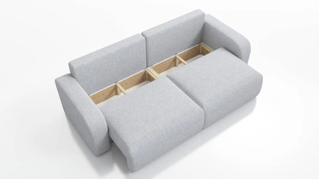 Kanapa rozkładana Fiesta beżowa funkcjonalna sofa do salonu z pojemnikiem na pościel elegancki wygląd wytrzymała pleciona tkanina