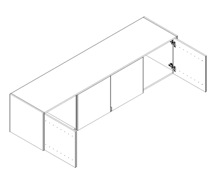 Nadstawka do szafy Aspen 206 cm szara / lamele w kolorze dąb artisan funkcjonalna szafka powiększy miejsce do przechowywania ubrań obuwia i dodatków