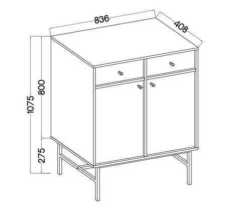 Komoda z szufladami Kioto III 84 cm czarny grafit idealna komoda do salonu lub sypialni w stylu nowoczesnym złoty metalowy stelaż