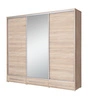Szafa przesuwna Hajfa 255 cm dąb sonoma nowoczesny design szafy z lustrem korpus wykonany z płyty o grubości 22mm