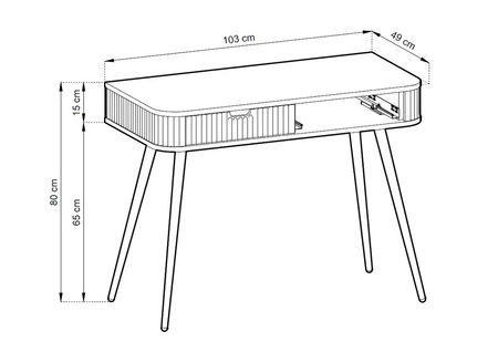 Zestaw mebli Zoya czarny nowoczesny design meblościanka do salonu lub pokoju dziennego zaoblony kształt brył ryflowane fronty