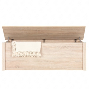 Skrzynia na pościel Finezja 150 cm dąb sonoma jasny nowoczesny design mebla obrzeża skrzyni wykończone specjalną okleiną