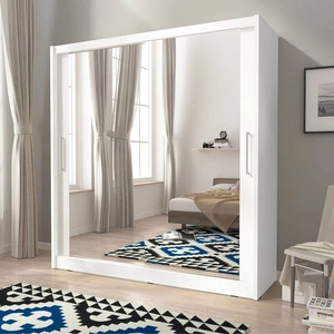 Szafa przesuwna Kasos 200 cm biały nowoczesna szafa idealna do garderoby sypialni lub przedpokoju