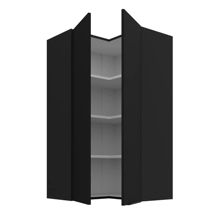 Szafka kuchenna narożna wisząca Black 60x60 GN-108 2F metalowy uchwyt krawędziowy szafka odporna na działanie wilgoci i uszkodzenia